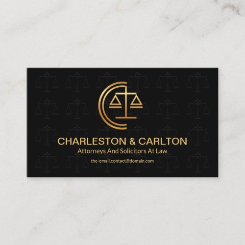Minimalist Scales Of Justice Signage Motif Law Business Card