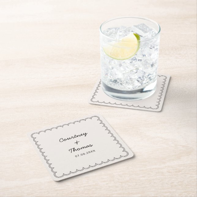Minimalist Scalloped border Drinking Coasters (Insitu)