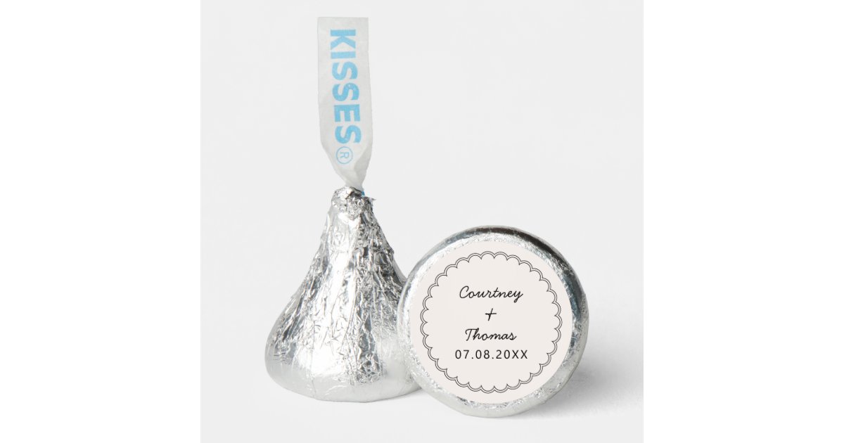 Minimalist Scalloped border Hershey®'s Kisses® | Zazzle