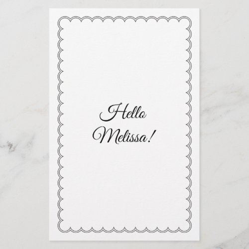 Minimalist scalloped border menu with name