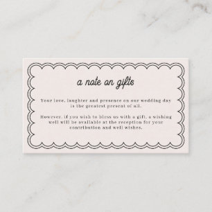 Minimalist scalloped border note on gift card
