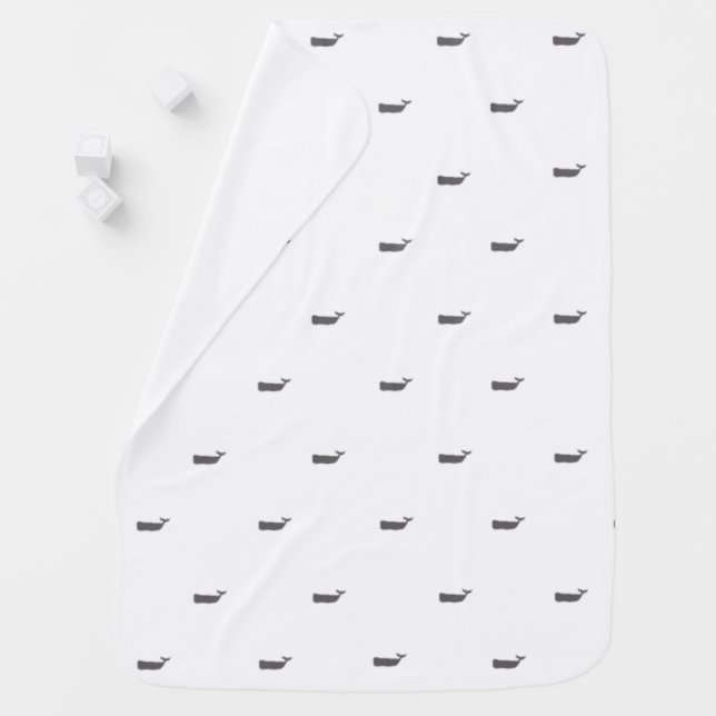 Minimalist Scandi Whale Pattern    Baby Blanket (In Situ)