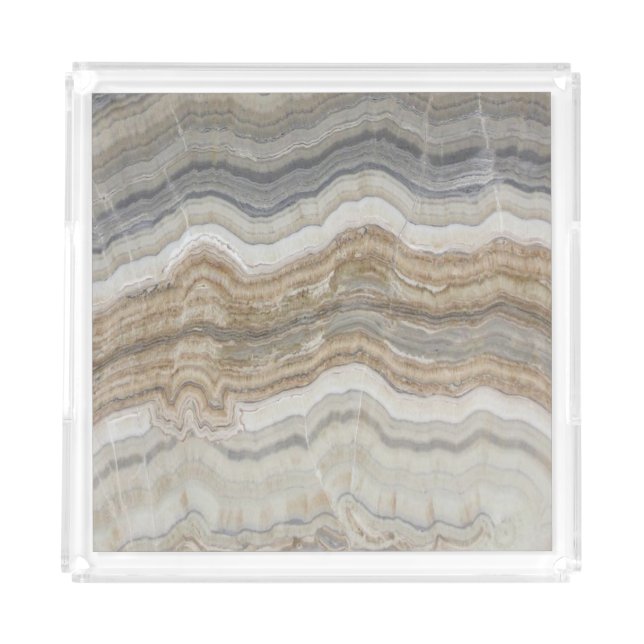 minimalist scandinavian granite brown grey marble acrylic tray (Front)