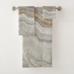 Minimalist Scandinavian Granite Brown Grey Marble Bath Towel Set at Zazzle