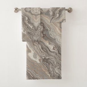 minimalist scandinavian granite brown grey marble bath towel set
