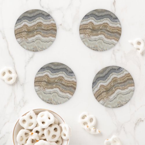 minimalist scandinavian granite brown grey marble coaster set