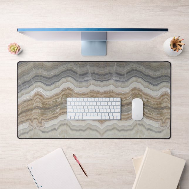 minimalist scandinavian granite brown grey marble desk mat (Office 1)