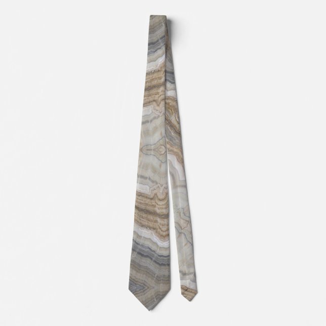 minimalist scandinavian granite brown grey marble neck tie (Front)