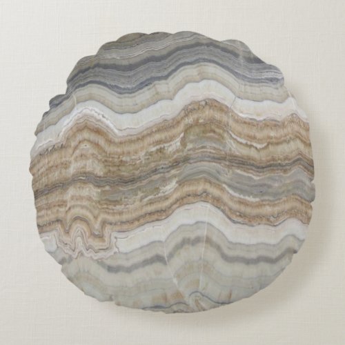 minimalist scandinavian granite brown grey marble round pillow