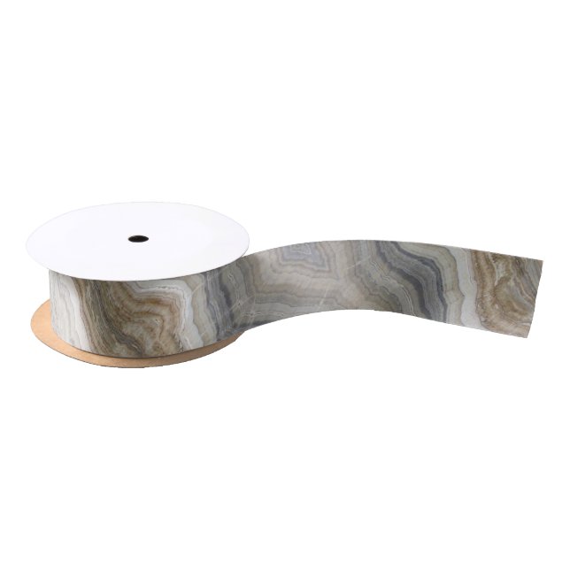 minimalist scandinavian granite brown grey marble satin ribbon (Spool)