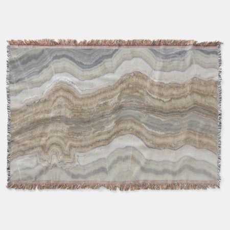 Minimalist Scandinavian Granite Brown Grey Marble Throw Blanket