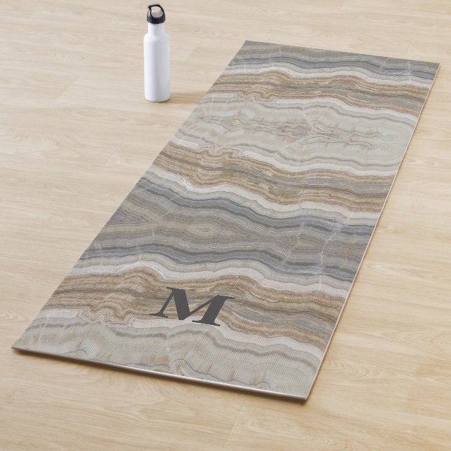 minimalist scandinavian granite brown grey marble yoga mat (In Situ)