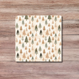 Minimalist Scandinavian Neutral Beige Tree Pattern Ceramic Tile