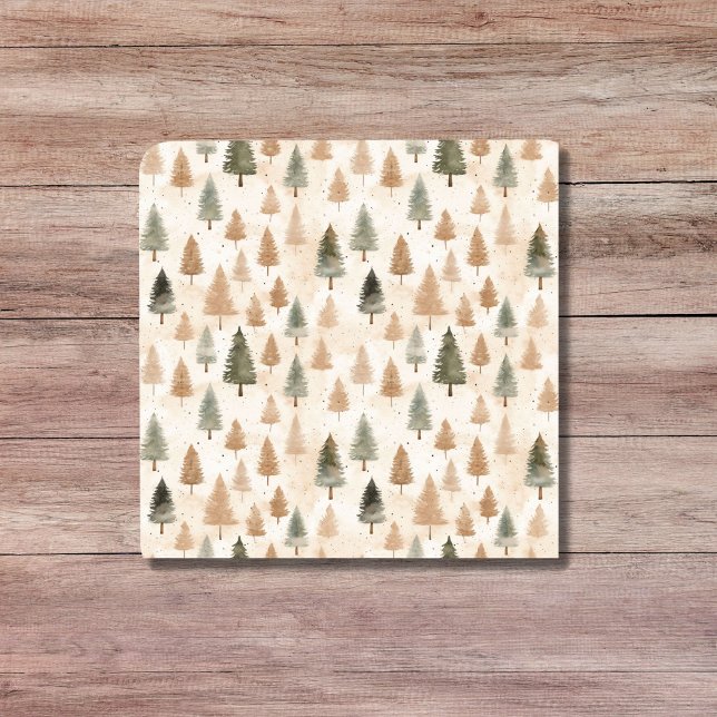 Minimalist Scandinavian Neutral Beige Tree Pattern Ceramic Tile (Minimalist Scandinavian Neutral Beige Tree Pattern Ceramic Tile)