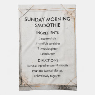 Minimalist Scandinavian Recipe Design Kitchen Towel