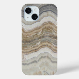 minimalist scandinavian white brown grey marble iPhone 15 case