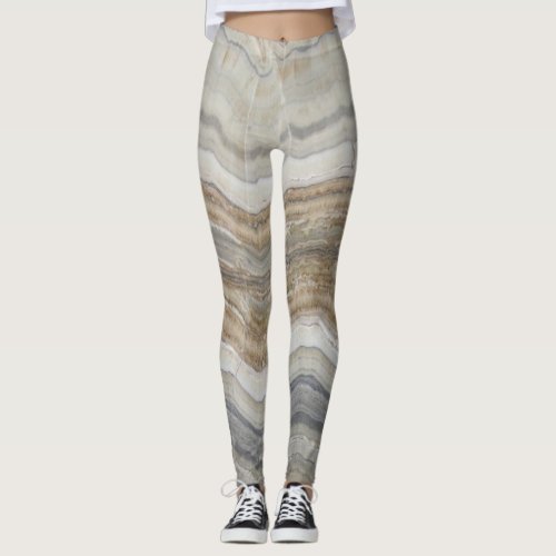 minimalist scandinavian white brown grey marble leggings