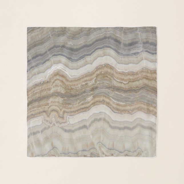 minimalist scandinavian white brown grey marble scarf (Front)