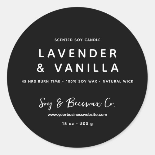 Minimalist Scented Soy Beeswax Candle Business  Classic Round Sticker