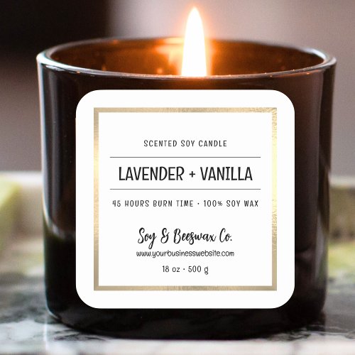 Minimalist Scented Soy Beeswax Candle Business  Square Sticker