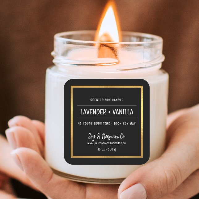 Minimalist Scented Soy Beeswax Candle Business  Square Sticker (Creator Uploaded)