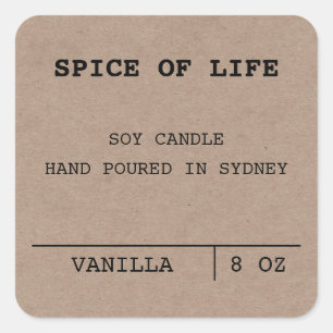 Minimalist Scented Soy Candle Kraft labels