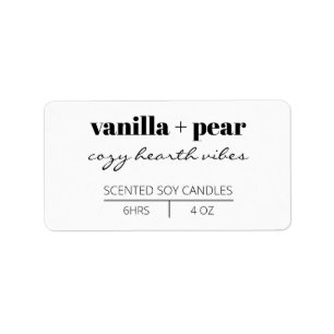 Minimalist Scented Soy Candle Labels