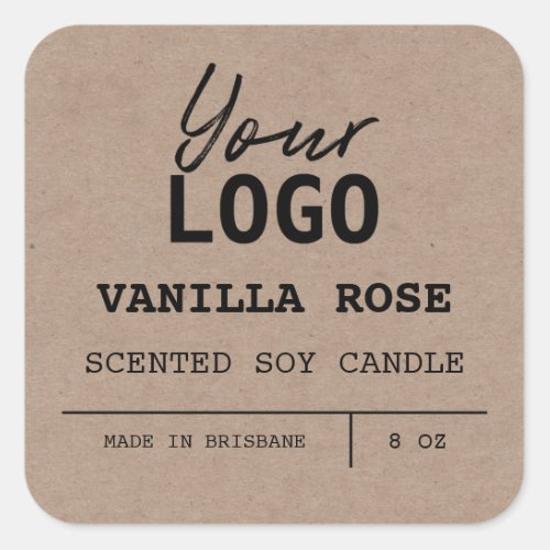 Minimalist Scented Soy Candle Logo Labels