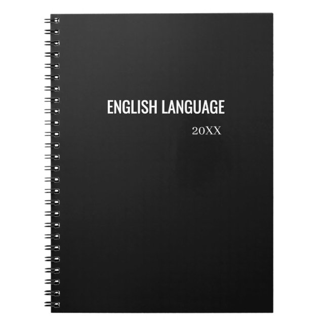 Minimalist  School Subject Notebook (Front)