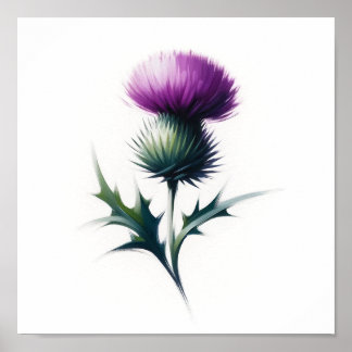 Minimalist Scottish Thistle Wall Art