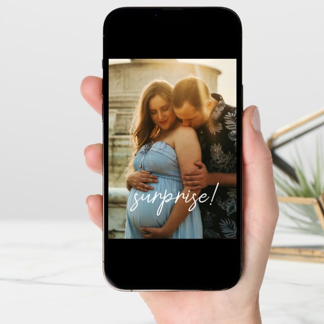 Minimalist Script 2-Photos Ultrasound Pregnancy Announcement (Front Digital)