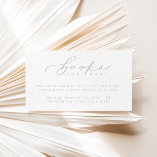 Minimalist Script Baby Shower Books For Baby Cards