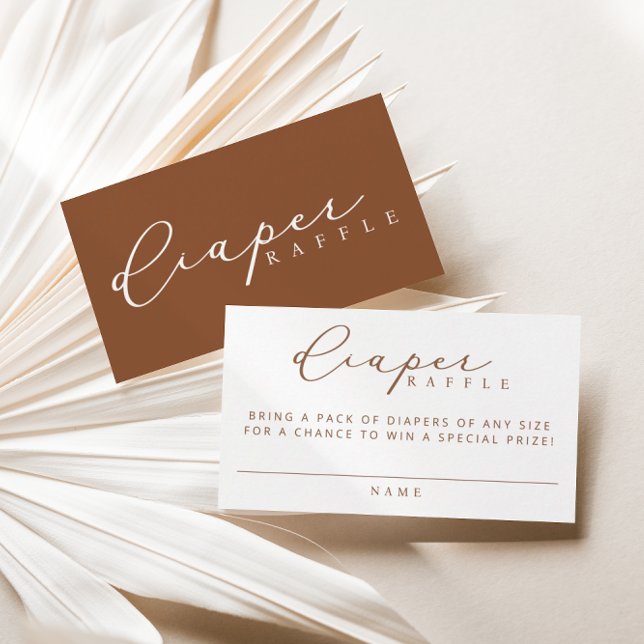 Minimalist Script Baby Shower Diaper Raffle Cards (Creator Uploaded)