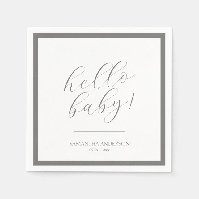 Minimalist Script Baby Shower Napkins (Front)