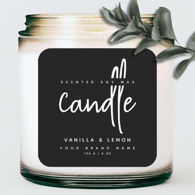 Minimalist script black product label sticker (Creator Uploaded)