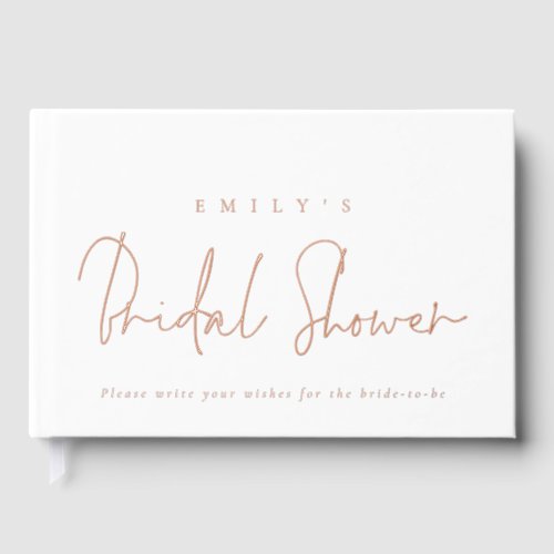 Minimalist Script Bridal Shower Foil Guest Book