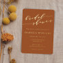 Minimalist Script Bridal Shower Terracotta Gold  Foil Invitation