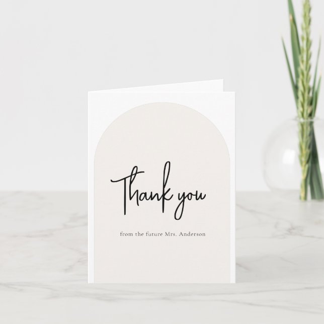 Minimalist Script Bridal Shower Thank You Cards (Front)