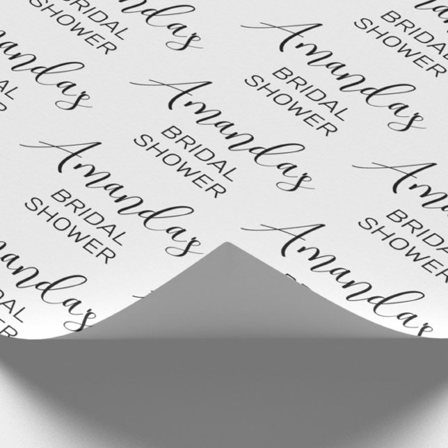 Minimalist Script Bridal shower  Wrapping Paper (Creator Uploaded)