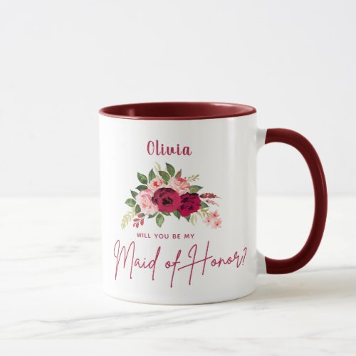 Minimalist Script Bride Maid of Honor Proposal  Co Mug