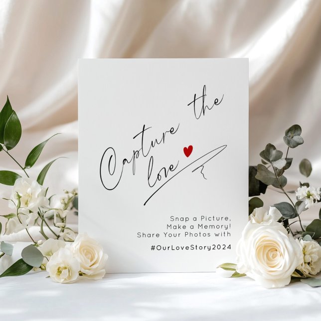 Minimalist script Capture the Love Wedding Poster (Creator Uploaded)