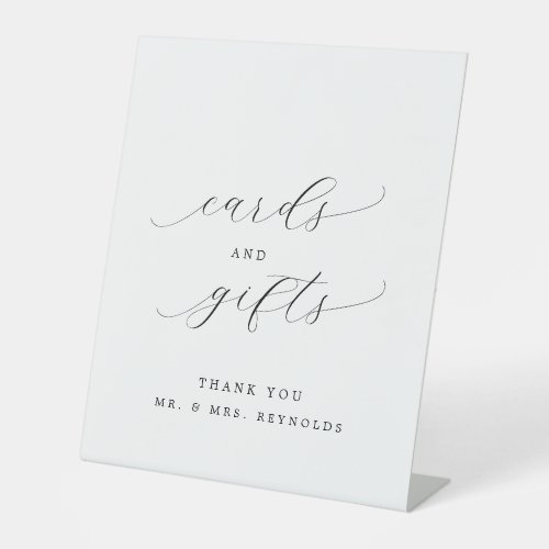 Minimalist Script Cards  Gifts Wedding Pedestal Sign