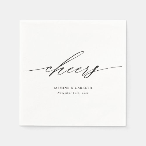 Minimalist Script Cheers Wedding Paper Napkin