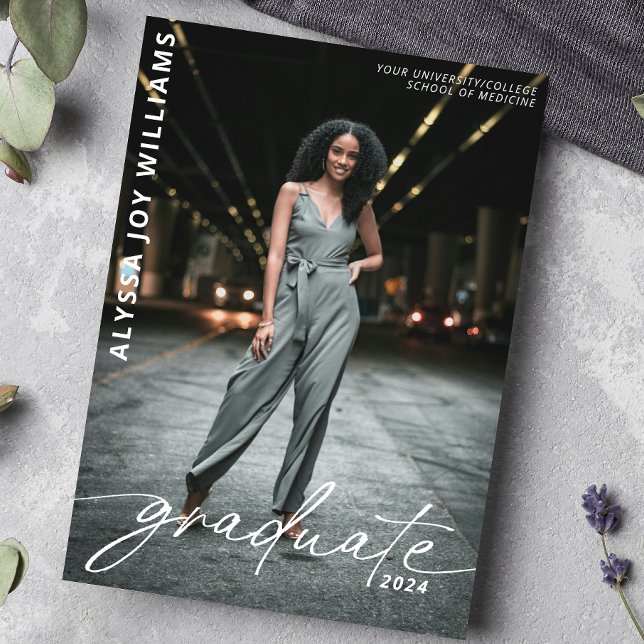 Minimalist Script College Graduate Photo Announcement (Creator Uploaded)