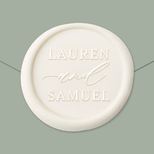 Minimalist Script Couple Names Monogram Wax Seal Sticker