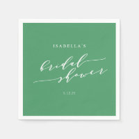 Minimalist Script Custom Bridal Shower Kelly Green