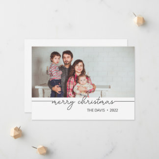 Minimalist Script Custom Christmas Cards