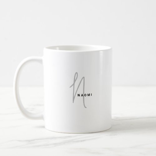 Minimalist Script  Custom Monogram and Name Coffee Mug