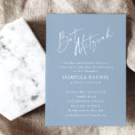 Minimalist Script Dusty Blue Modern Bat Mitzvah Invitation<br><div class="desc">Custom Minimalist Script Classic Dusty Blue Modern Bat Mitzvah Invitation</div>