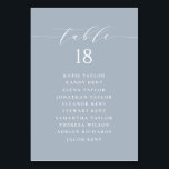 Minimalist Script Dusty Blue Wedding Seating Plan Table Number<br><div class="desc">Elevate your event with our customizable table cards featuring minimalist typography. Designed to seamlessly blend with any decor, these modern table cards offer a stylish and personal touch to your special occasion. Whether you're celebrating a wedding, birthday, graduation, baby shower, or any other memorable event, our table cards can be...</div>